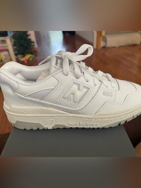 New Balance Kids White 550 Leather Sneakers
